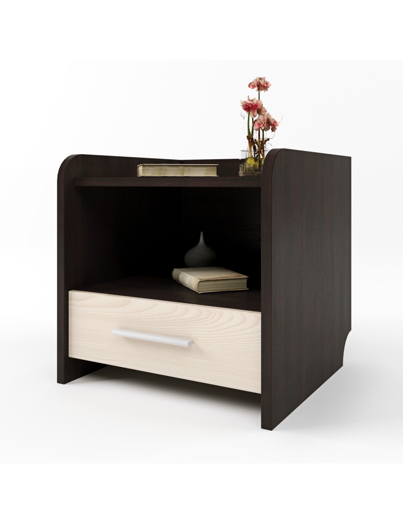 Тумба біля ліжка Еверест Т-1 40х40х40 венге + дуб молочний (DTM-2078)