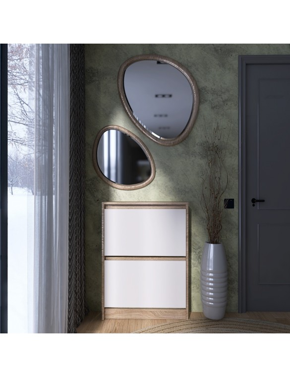 Тумба для взуття в передпокій Еверест Сіті-160-2 70,2х16х95,8 см Дуб сонома/Білий (DTM-071107)