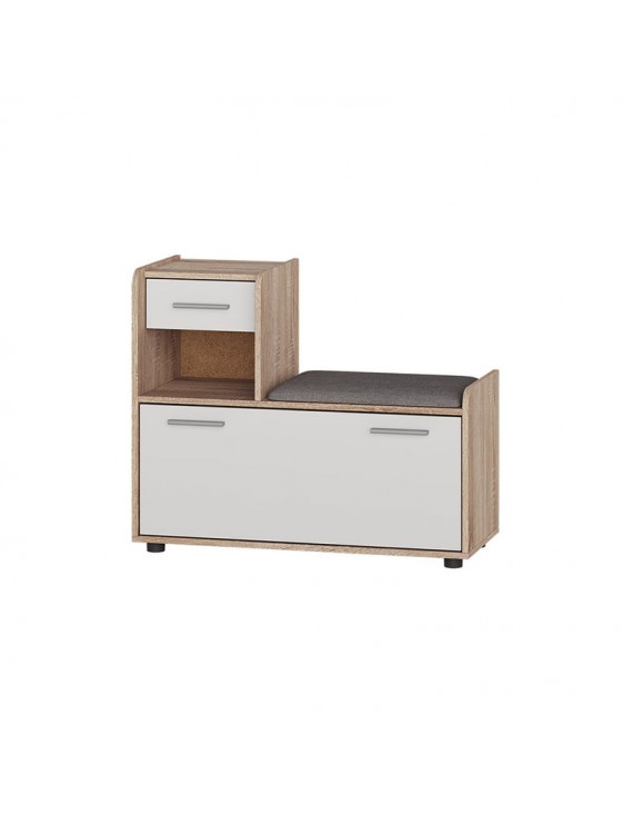 Тумба для взуття Еверест Тандем (ліва) Дуб сонома/Білий (DTM-073854)