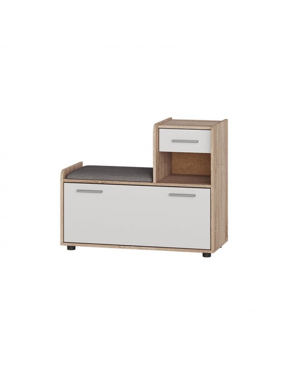 Тумба для взуття Еверест Тандем (права) Дуб сонома/Білий (DTM-073855)