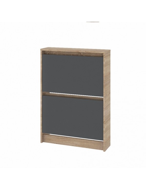 Тумба для взуття в передпокій Еверест Сіті-160-2 70,2х16х95,8 см Дуб сонома/Графіт (DTM-071088)