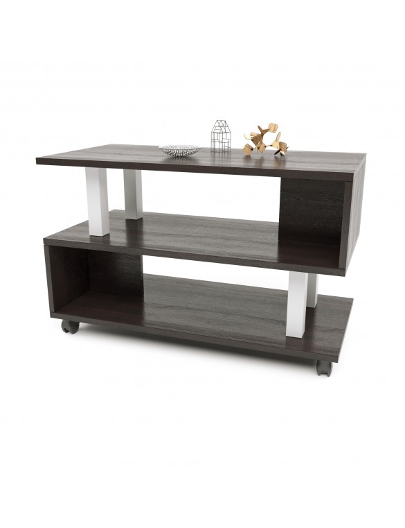 Стіл журнальний Еверест СЖ-3 для вітальні на колесах венге темний (DTM-2132)