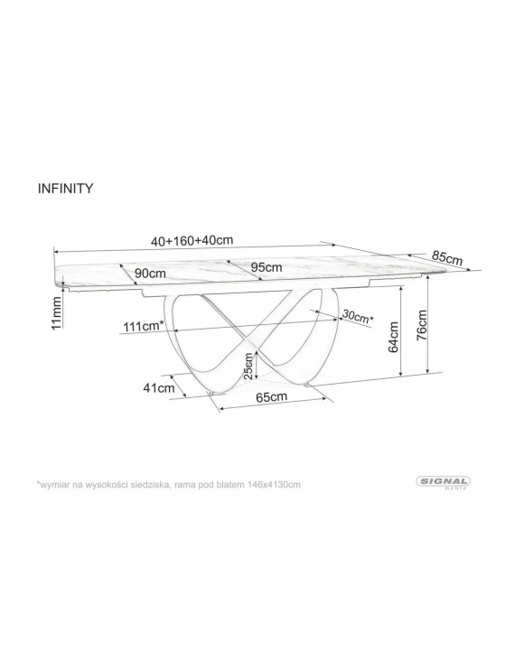 Стіл INFINITY CERAMIC 160(236)*95 бежевий травертин/кашемір