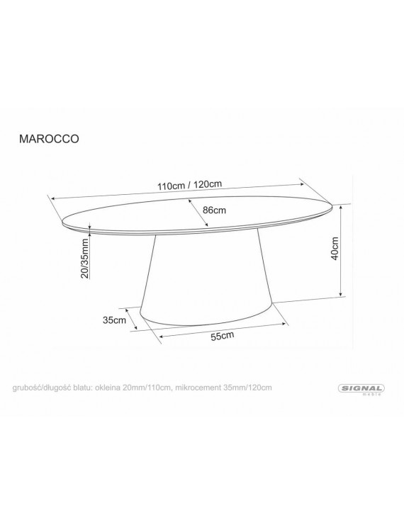 Журнальний столик MAROCCO дуб 110*60