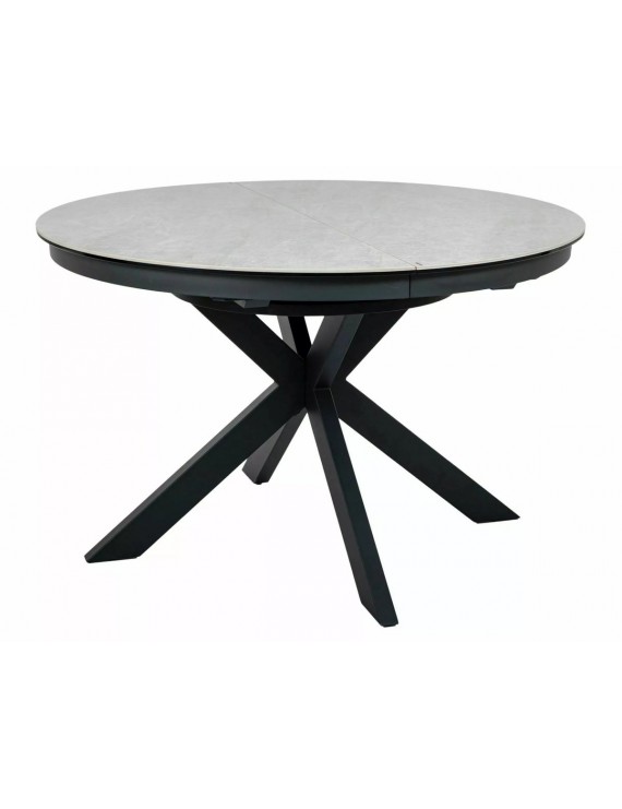 Стіл PORTO CERAMIC 120(160)*120 бежевий TAJ MAHAL/чорний