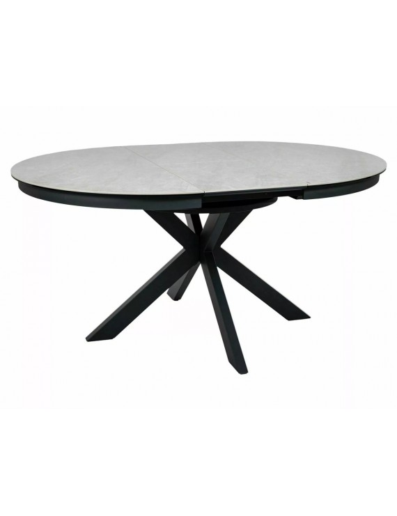 Стіл PORTO CERAMIC 120(160)*120 бежевий TAJ MAHAL/чорний
