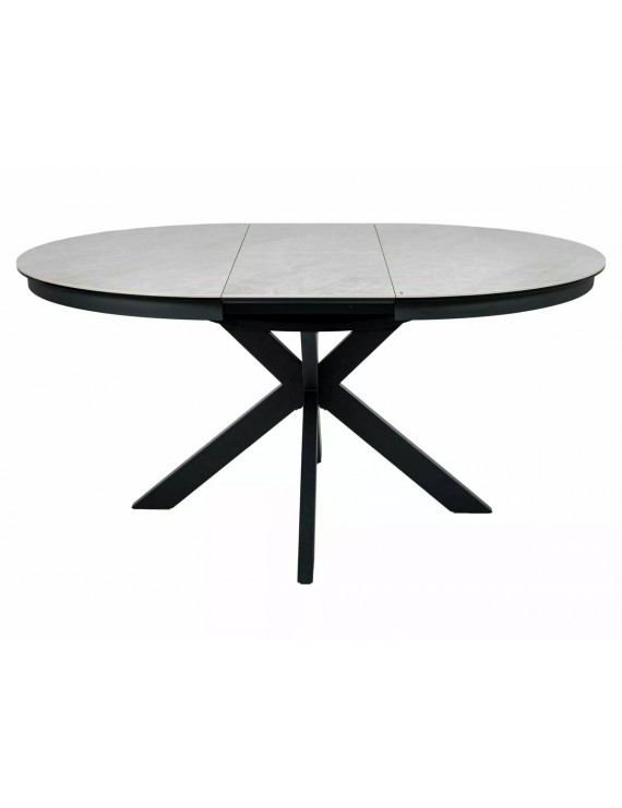 Стіл PORTO CERAMIC 120(160)*120 бежевий TAJ MAHAL/чорний