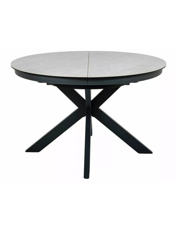 Стіл PORTO CERAMIC 120(160)*120 бежевий TAJ MAHAL/чорний