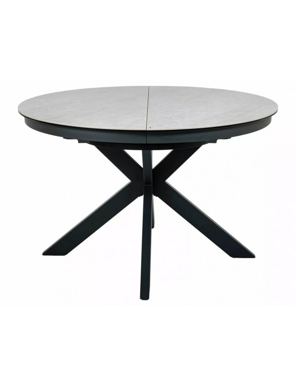 Стіл PORTO CERAMIC 120(160)*120 бежевий TAJ MAHAL/чорний