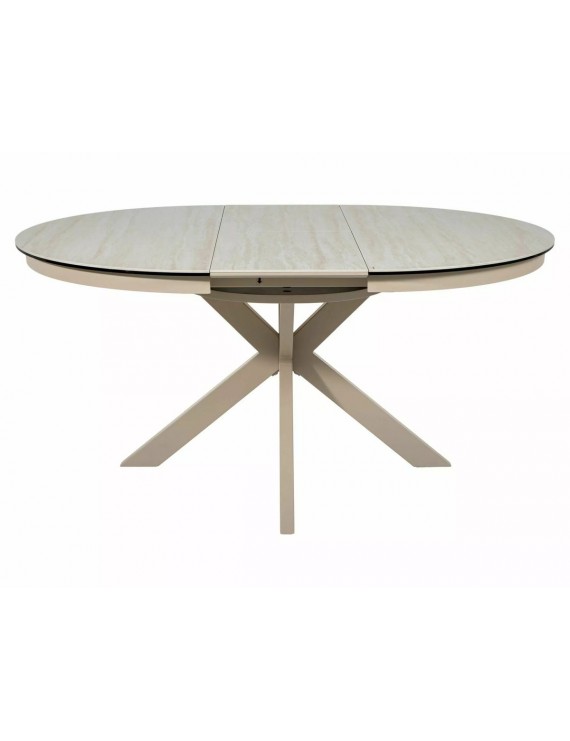 Стіл PORTO CERAMIC 120(160)*120 бежевий травертин/кашемір