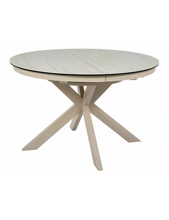 Стіл PORTO CERAMIC 120(160)*120 бежевий травертин/кашемір