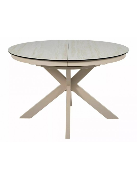 Стіл PORTO CERAMIC 120(160)*120 бежевий травертин/кашемір