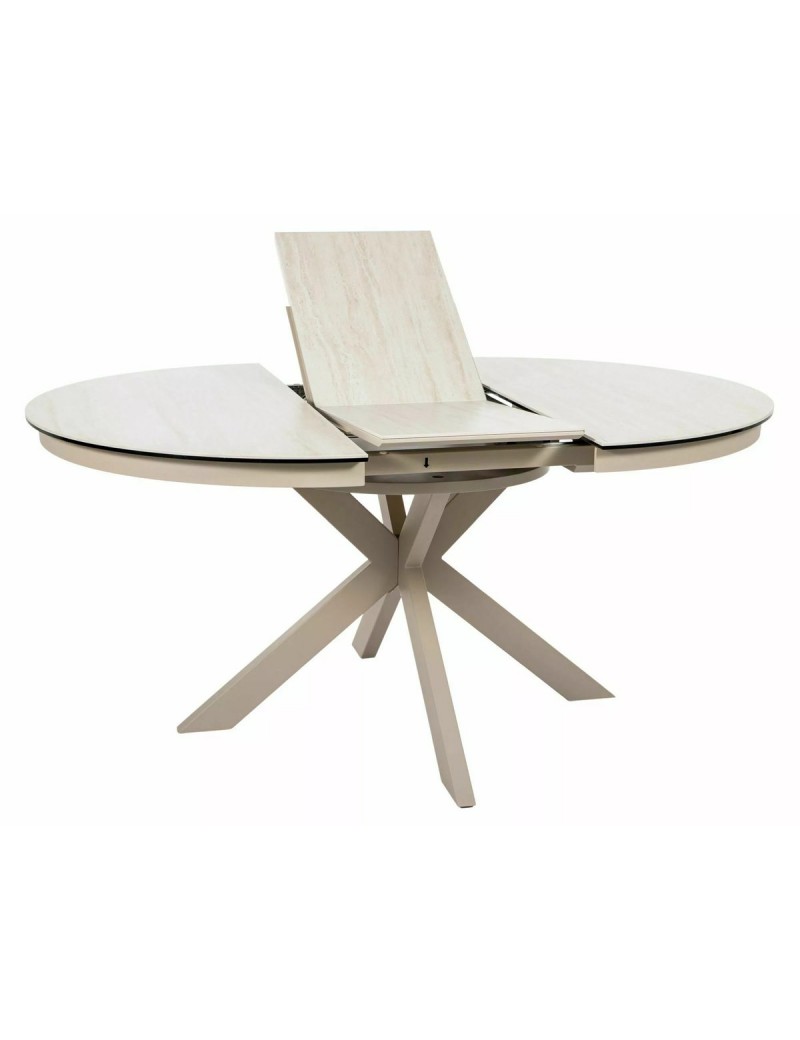 Стіл PORTO CERAMIC 120(160)*120 бежевий травертин/кашемір