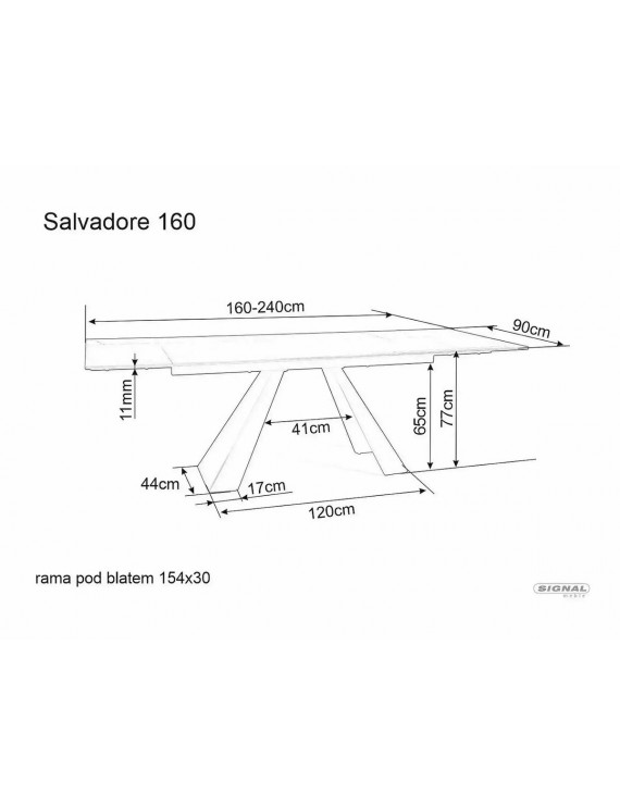Стіл SALVADORE CERAMIC 160(240)*90 бежевий ONICE ORO/чорний мат