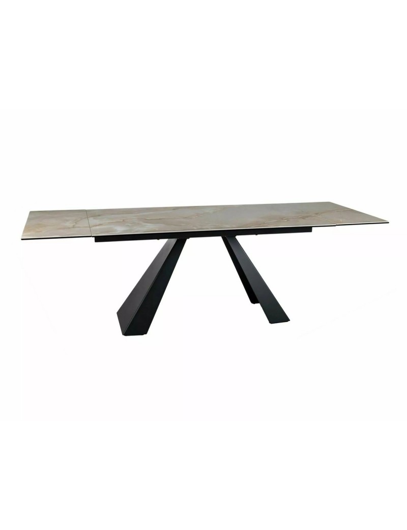 Стіл SALVADORE CERAMIC 160(240)*90 бежевий ONICE ORO/чорний мат