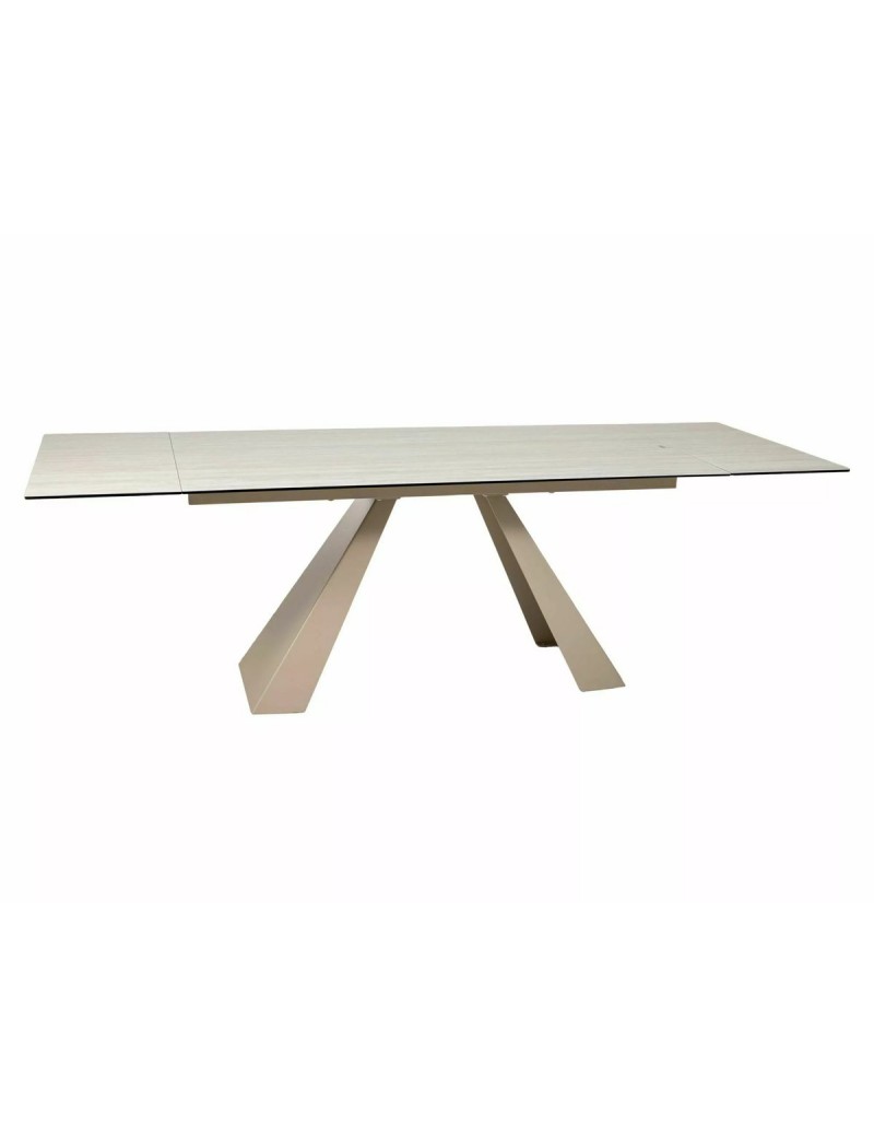 Стіл SALVADORE CERAMIC 160(240)*90 бежевий травертин/кашемір