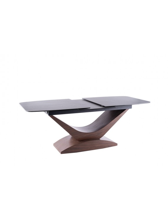 Стіл DOLCE CERAMIC сірий мармур/горіх 180(240)X95