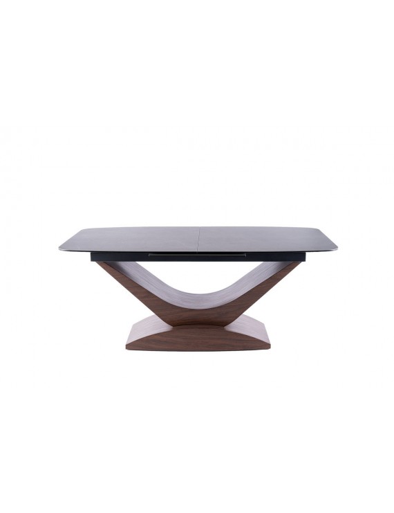 Стіл DOLCE CERAMIC сірий мармур/горіх 180(240)X95