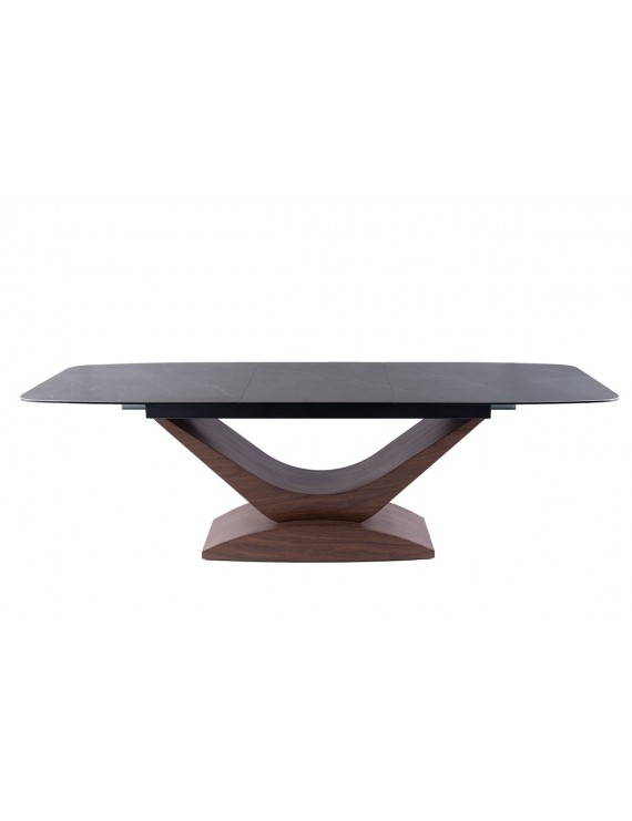 Стіл DOLCE CERAMIC сірий мармур/горіх 180(240)X95