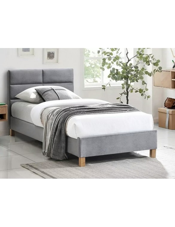 Ліжко SIERRA VELVET 90*200 сіре/дуб TAP.150