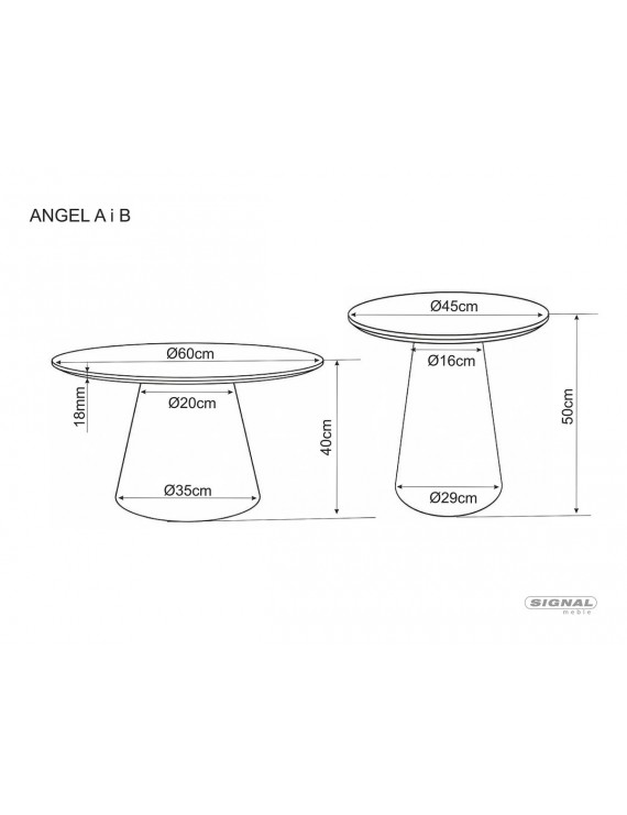 Журнальний столик ANGEL горіх д.45*50
