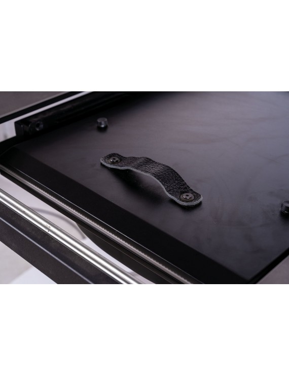 Стіл PORTO CERAMIC 120(160)*120 тем.сірий ефект мармуру/чорний мат