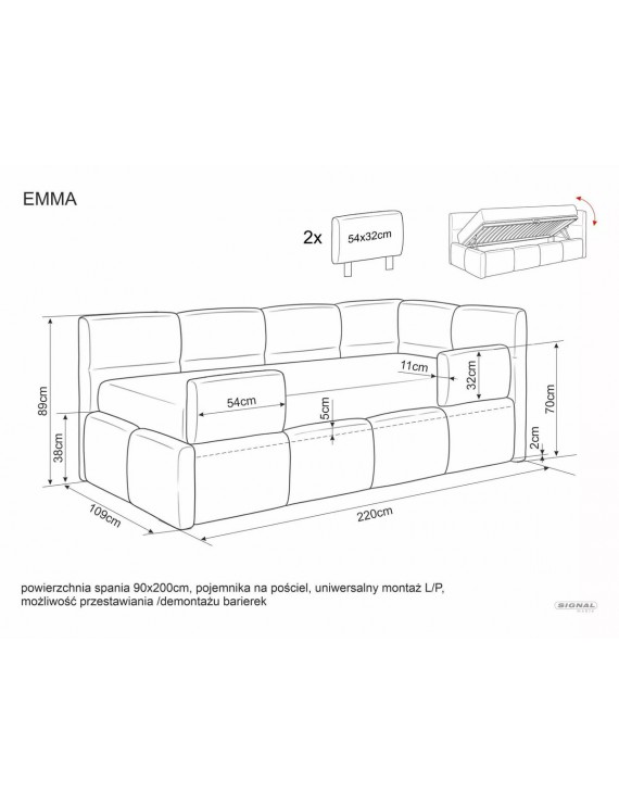 Ліжко EMMA RAVEN 90*200 темний беж 30