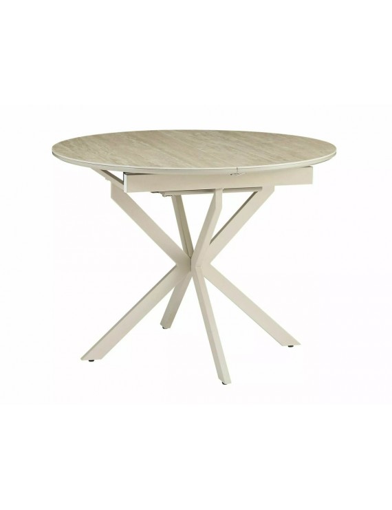 Стіл GASTON CERAMIC 100(135)*100 травертин/кашемір