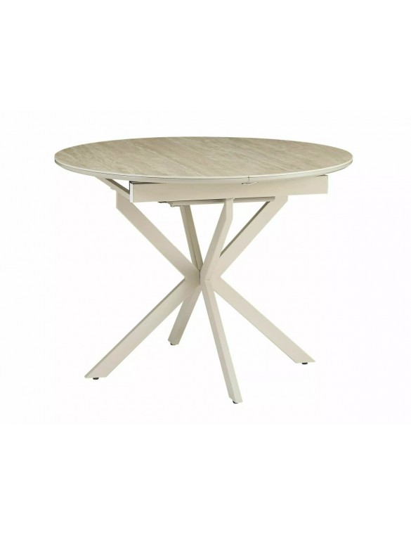 Стіл GASTON CERAMIC 100(135)*100 травертин/кашемір