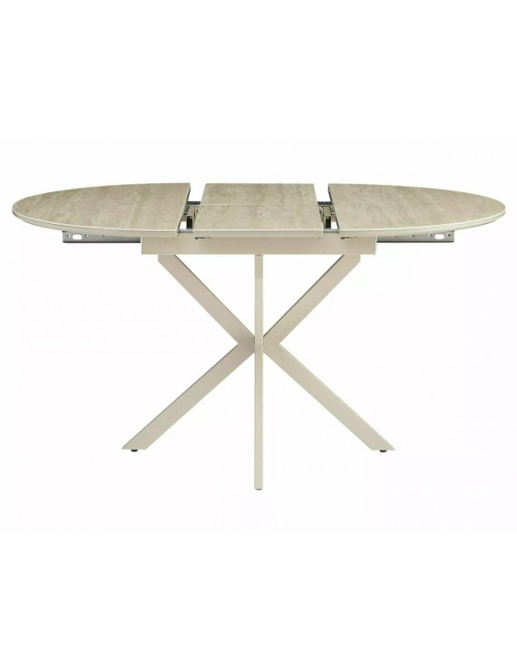 Стіл GASTON CERAMIC 100(135)*100 травертин/кашемір
