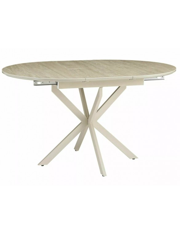 Стіл GASTON CERAMIC 100(135)*100 травертин/кашемір
