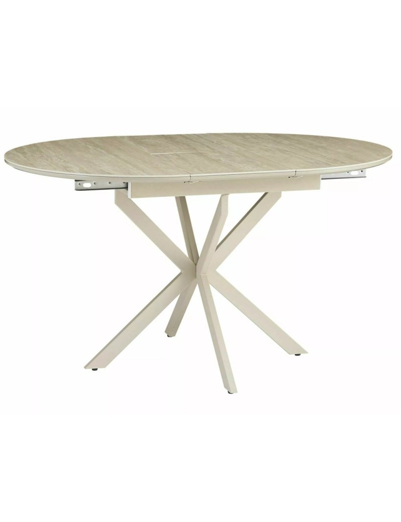 Стіл GASTON CERAMIC 100(135)*100 травертин/кашемір