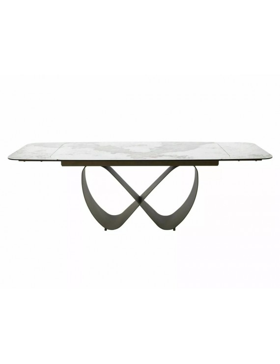 Стіл INFINITY CERAMIC 160(240)*95 білий PANDORO/мідний