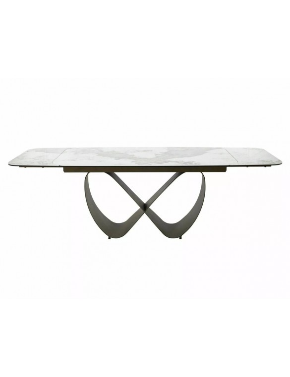 Стіл INFINITY CERAMIC 160(240)*95 білий PANDORO/мідний