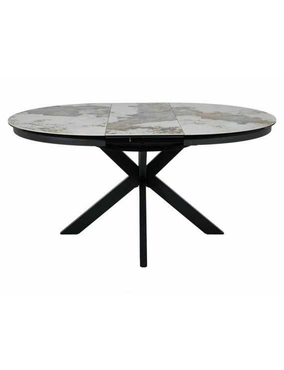 Стіл PORTO CERAMIC 120(160)*120 білий PANDORO/чорний