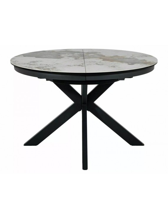 Стіл PORTO CERAMIC 120(160)*120 білий PANDORO/чорний