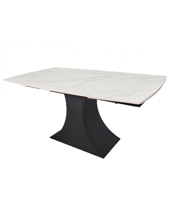 Стіл GILBERT CERAMIC 160(240)*90 білий мат/чорний