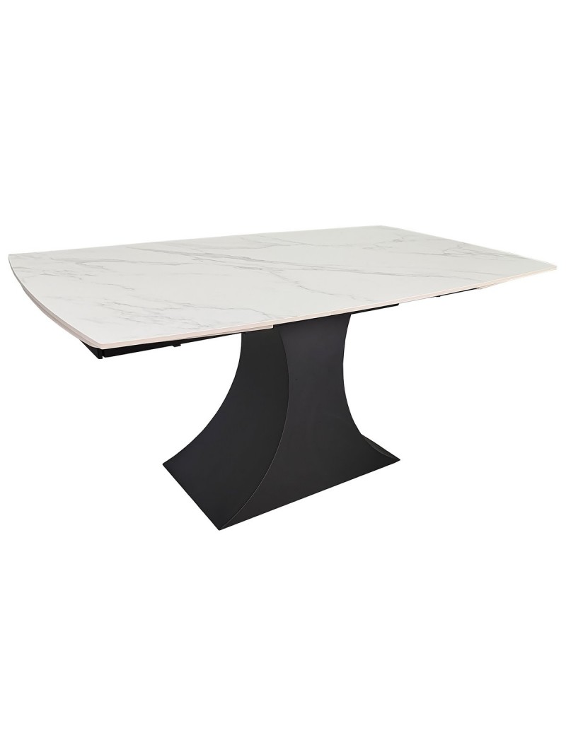 Стіл GILBERT CERAMIC 160(240)*90 білий мат/чорний