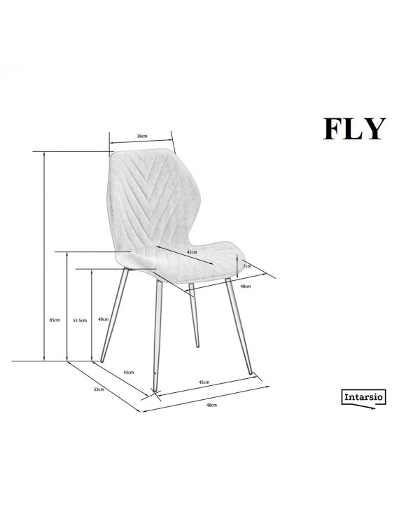 Стілець FLY чорний каркас/капучино