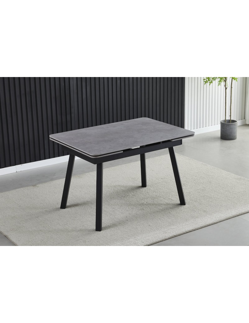 Стіл MADRID CERAMIC 120(180)*85 grigio latte matt/чорний каркас
