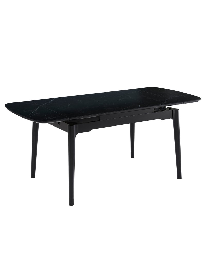 Стіл DUBLIN CERAMIC 120(180)*80 чорний мат/чорний каркас