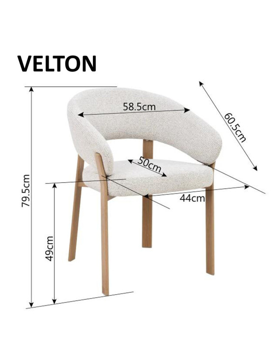 Cтілець VELTON дуб метал/беж тк.