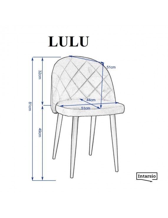 Стілець LULU чорний каркас/світло-сірий