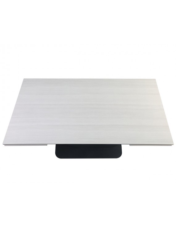 Стіл OVIDIO CERAMIC 160(240)*90 білий дуб/чорний каркас