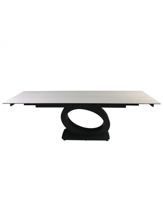 Стіл OVIDIO CERAMIC 160(240)*90 білий дуб/чорний каркас