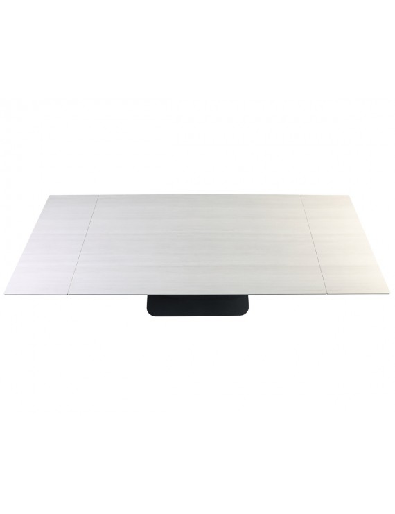 Стіл OVIDIO CERAMIC 160(240)*90 білий дуб/чорний каркас