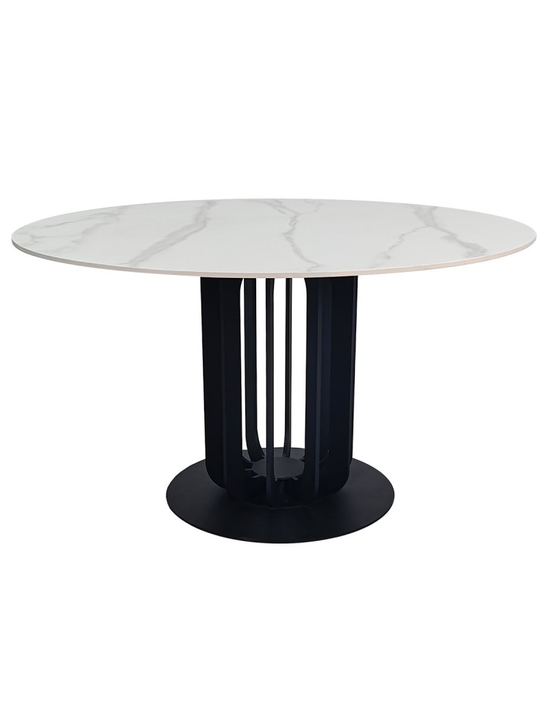 Стіл OLYMPIA CERAMIC стіл білий мат/чорний д,130