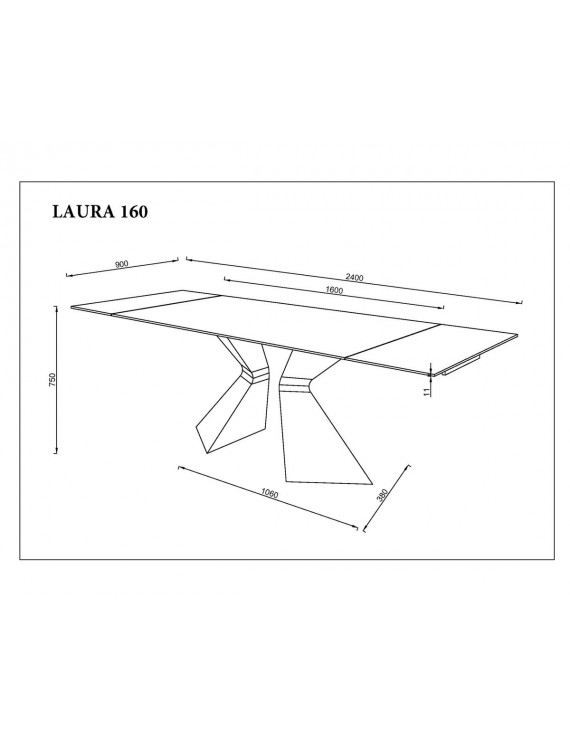 Стіл LAURA CERAMIC 160(240)*90 бежевий мат/бежевий