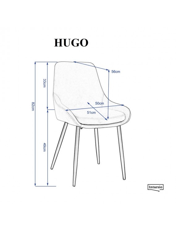 Стілець HUGO чорний каркас/світло-сірий