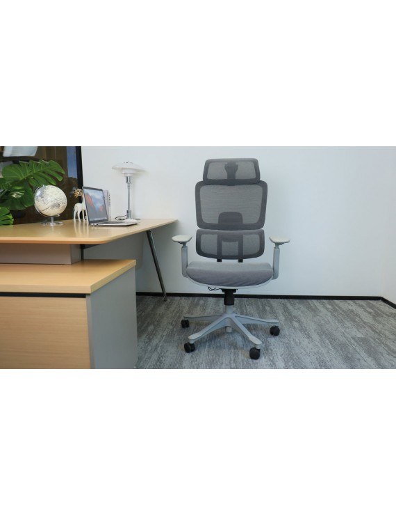 Крісло поворотне WALTER сіра сітка/сірий каркас